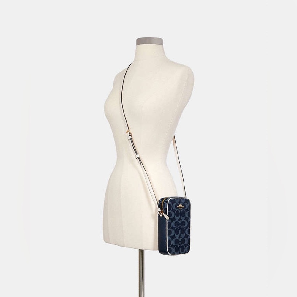 Coach North/South Crossbody In Signature Jacquard denim style - Picture 2 of 14